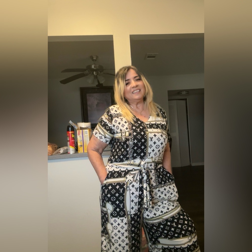 Geometric Black and White jumpsuit.. NEW